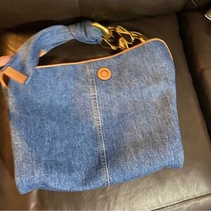 JW Anderson Denim Shoulder Bag with Gold Chain